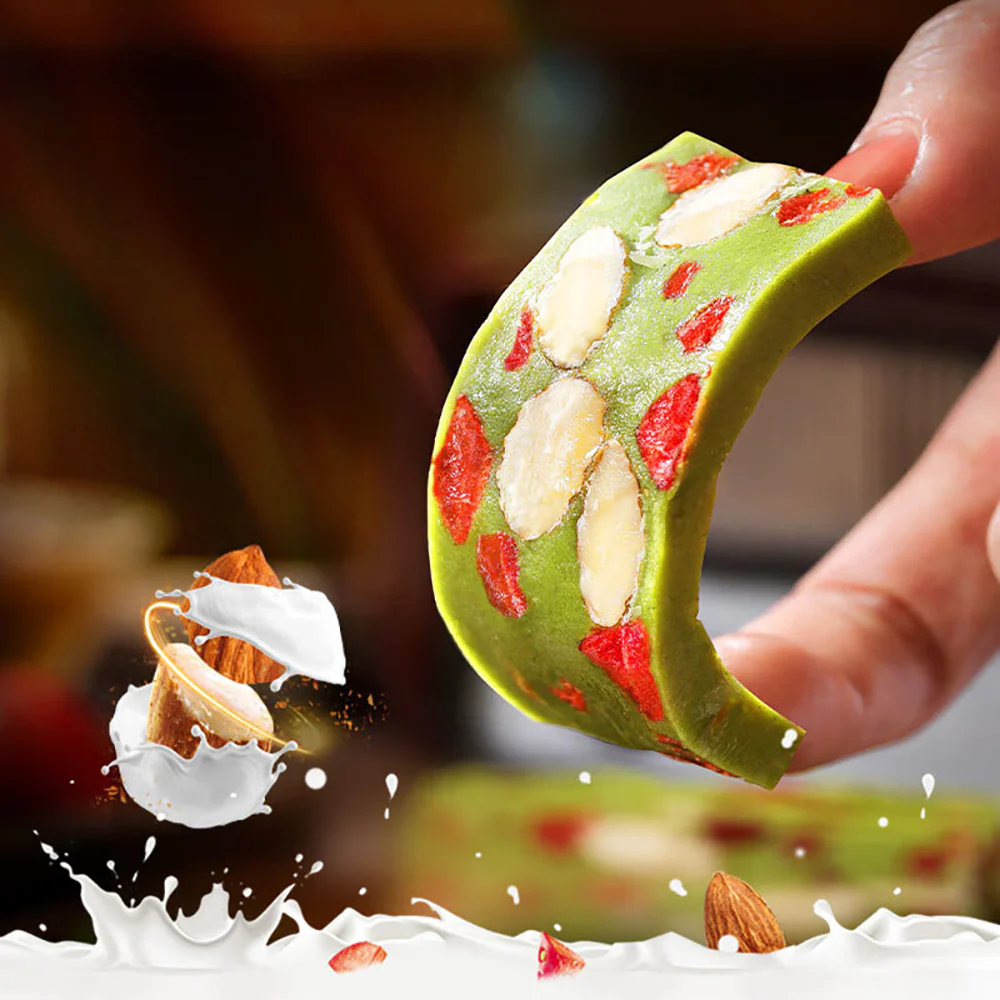Ben Gong E Le Tea Milk Cake Matcha Berry Flavor - 150g - Image 3