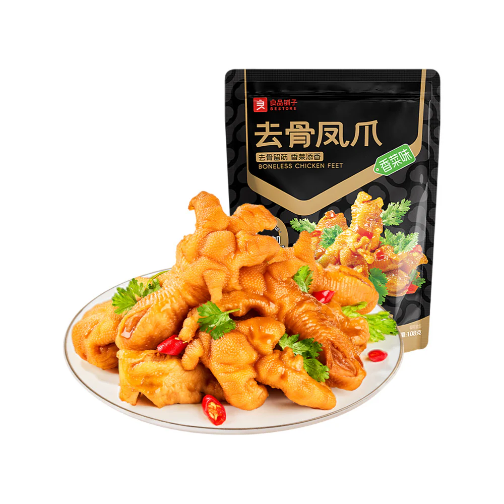 Bestore Boneless Chicken Feet – Cilantro Flavor 108g - Ready-to-Eat Chinese Poultry Snack