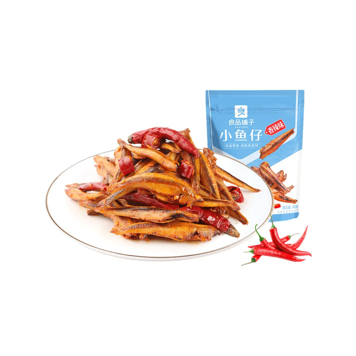 Bestore Spicy Small Fish Snack 80g - Dried Anchovy Snack