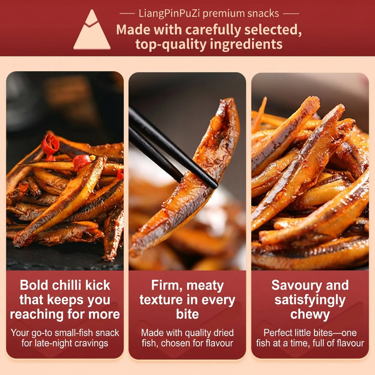 Bestore Spicy Small Fish Snack 80g - Dried Anchovy Snack - Image 2