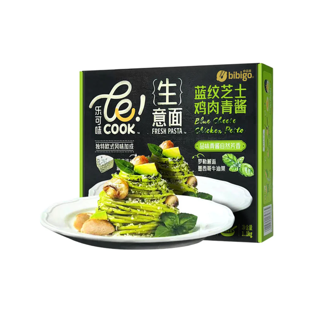 bibigo le! COOK Fresh Pasta – Blue Cheese Chicken Pesto 275g x 4 Packs – Limited Import