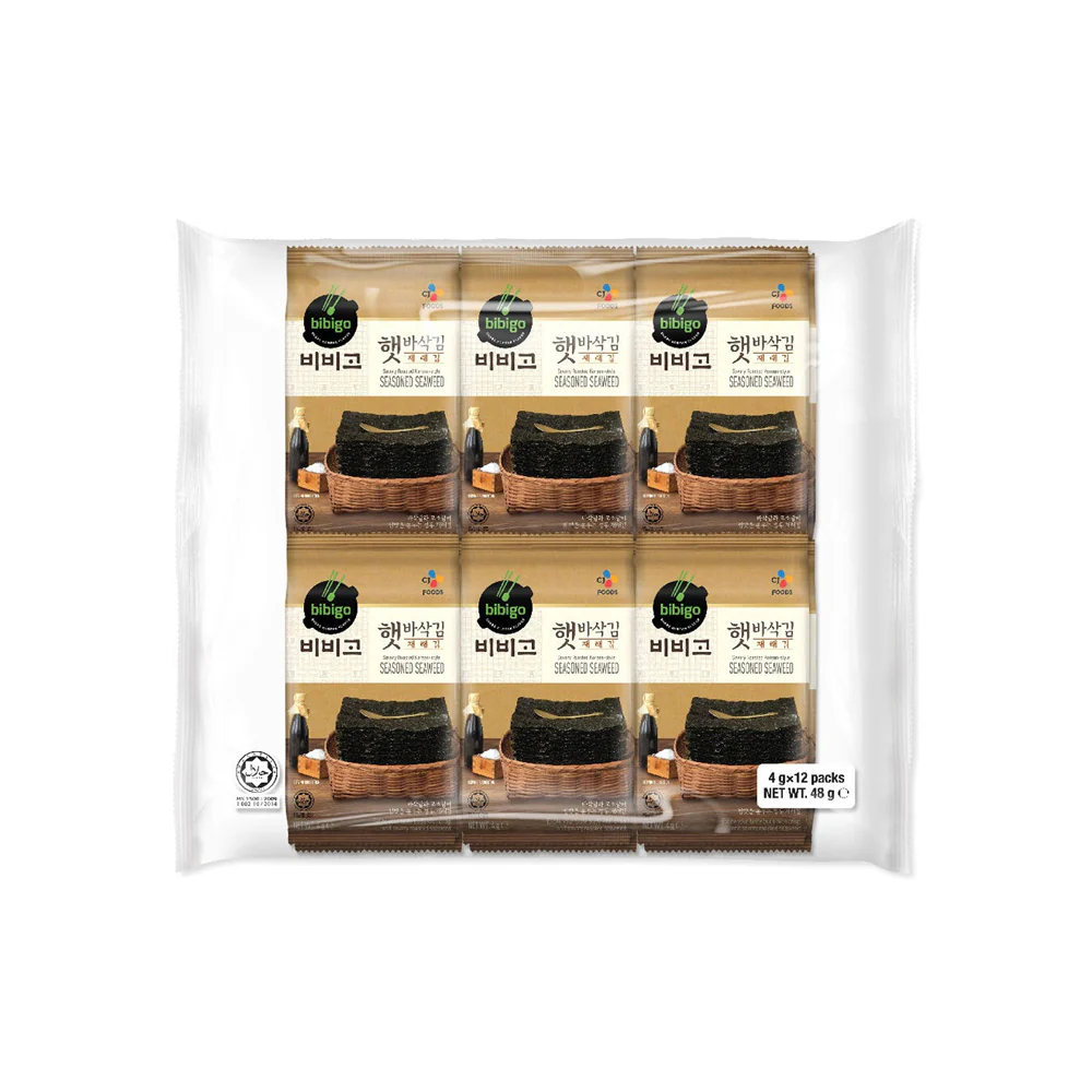 Bibigo Seasoned Seaweed - 12 Packs (4g Each)