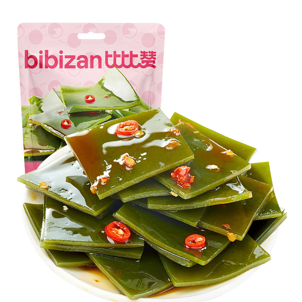 Bibizan Spicy Kelp Slices 120g - Chilli Seaweed Snack
