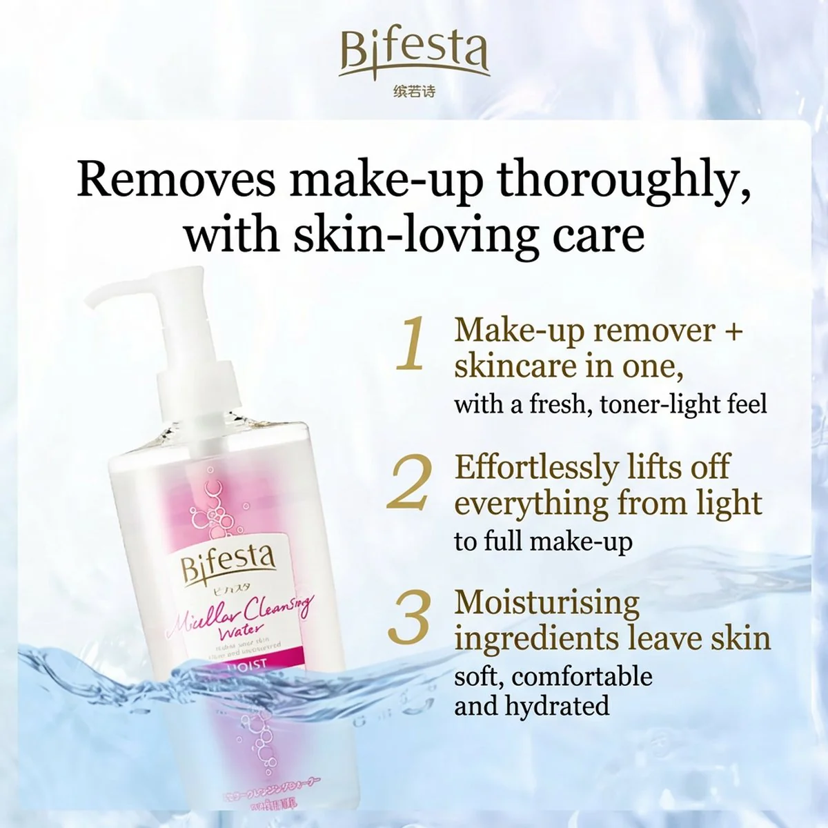 Bifesta Micellar Cleansing Water Moist - 400ml - Image 3