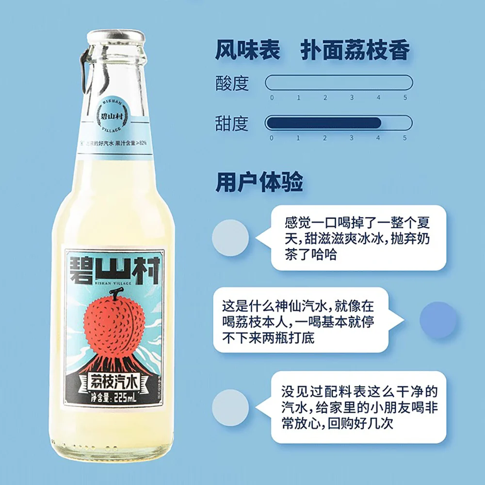 Bishan Village Lychee Flavored Soda - 225ml - Image 3
