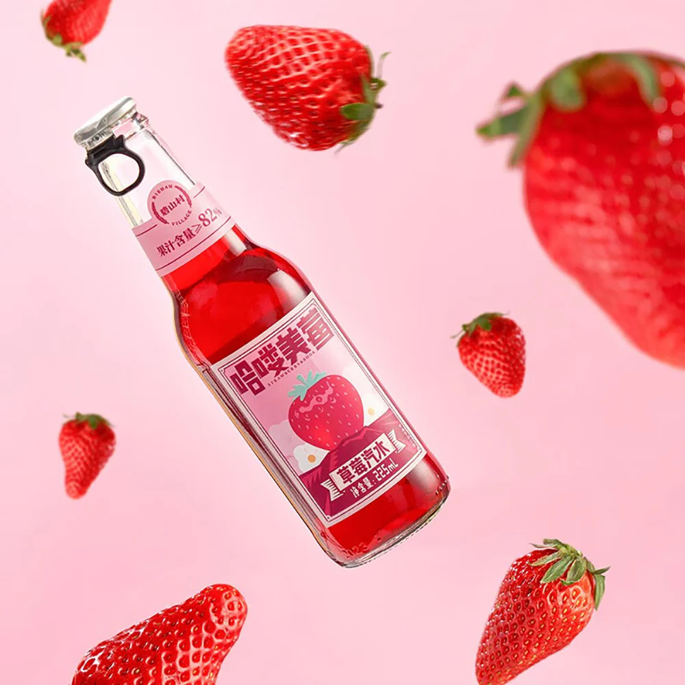 Bishan Village Strawberry Soda - 225ml x 24 Bottles - Image 2