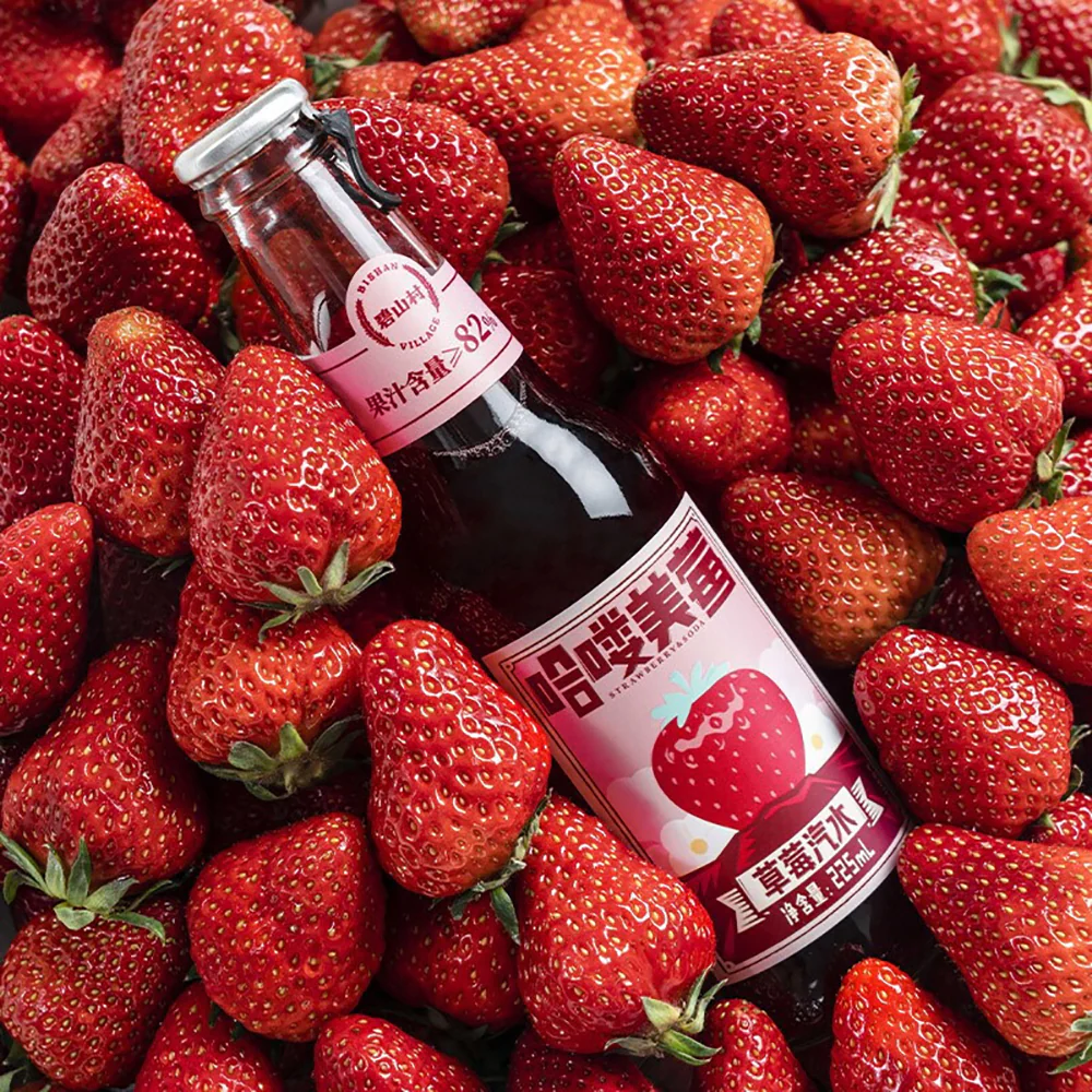 Bishan Village Strawberry Soda - 225ml x 24 Bottles - Image 3