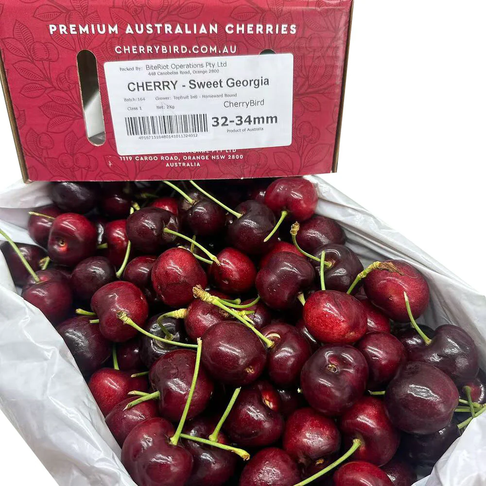 BiteRiot Sweet Georgia Australian Cherries Gift Box 32–34mm – 2kg