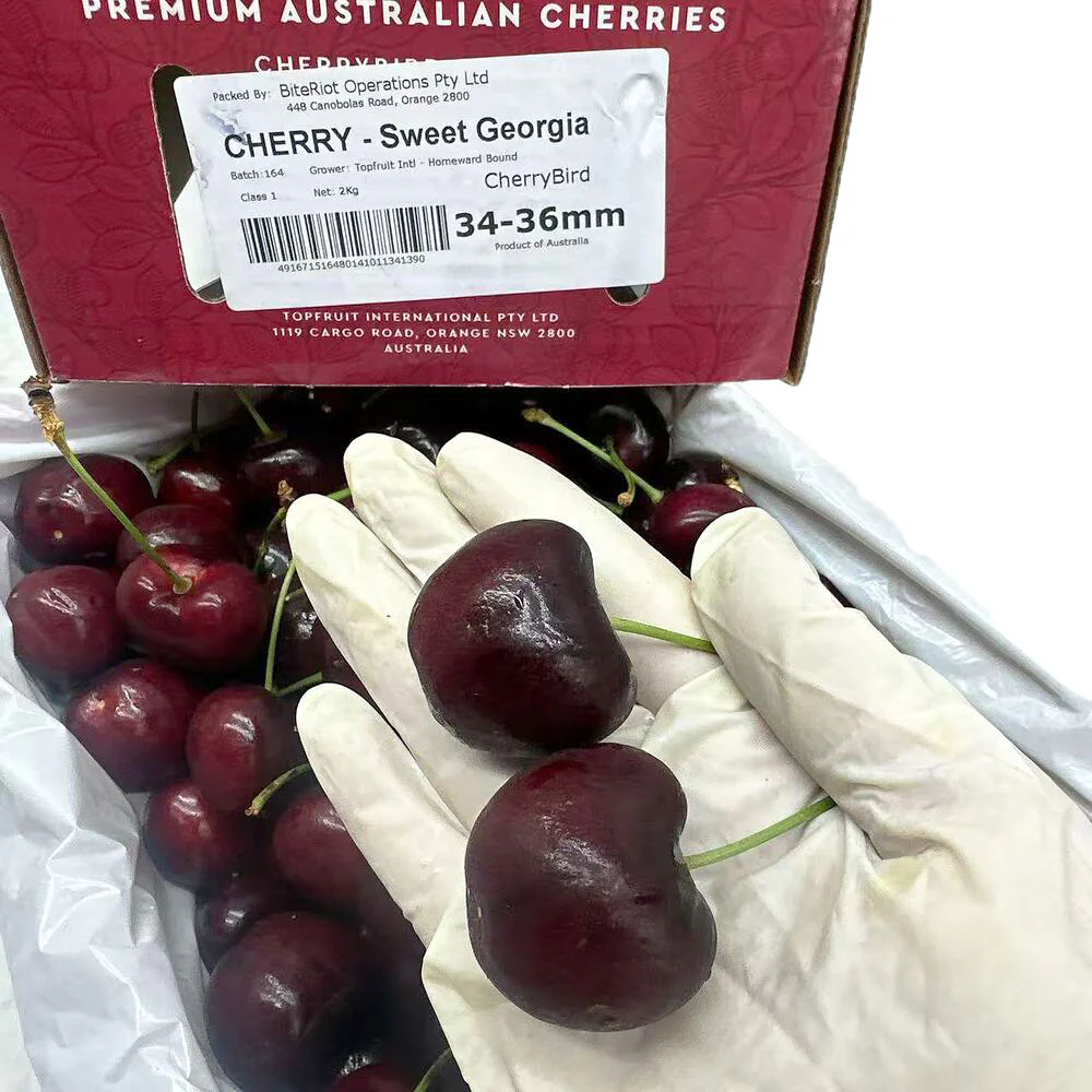 BiteRiot Sweet Georgia Cherries 34–36mm Gift Box 2kg - Premium Australian Cherries for Gifting - Image 3