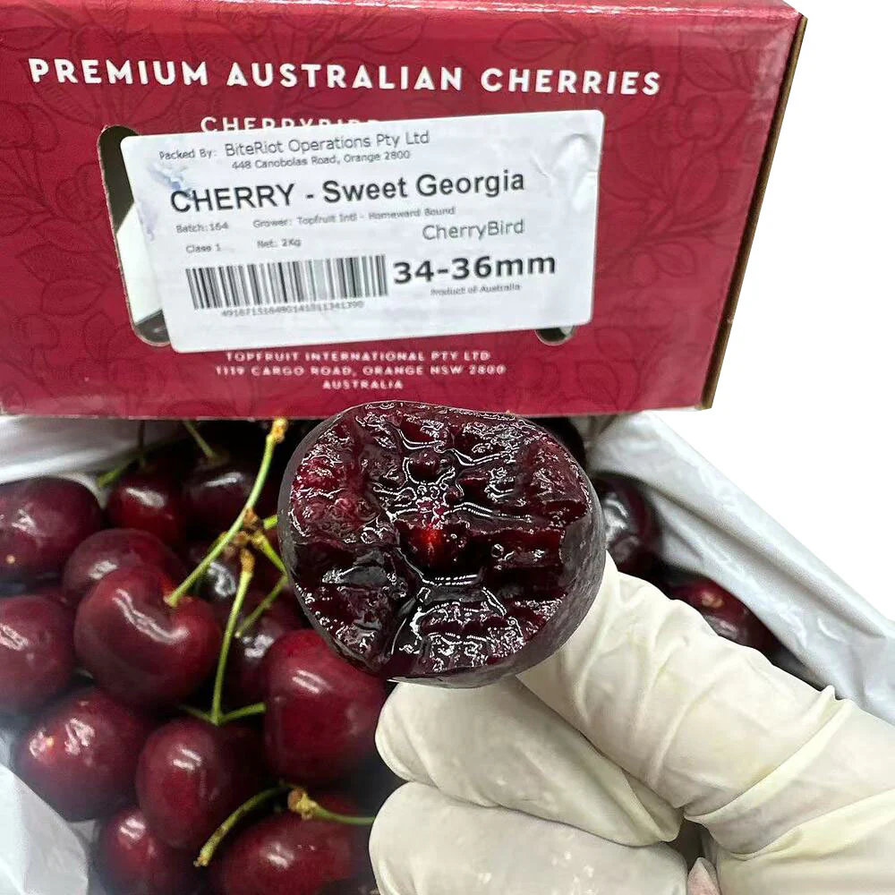 BiteRiot Sweet Georgia Cherries 34–36mm Gift Box 2kg - Premium Australian Cherries for Gifting - Image 4