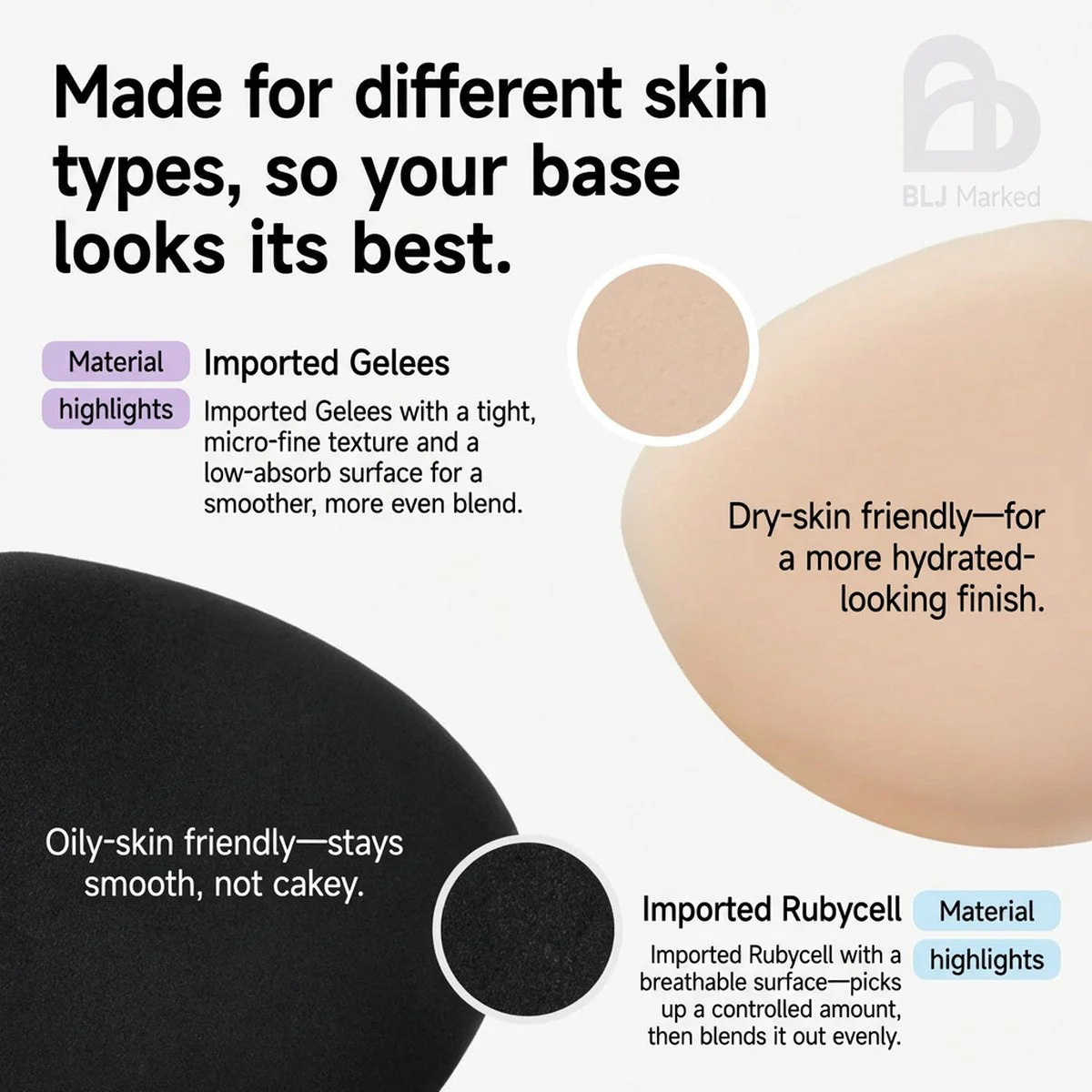 BLJ Mark Makeup Powder Puffs for Dry Skin - 2 Pack - Image 2