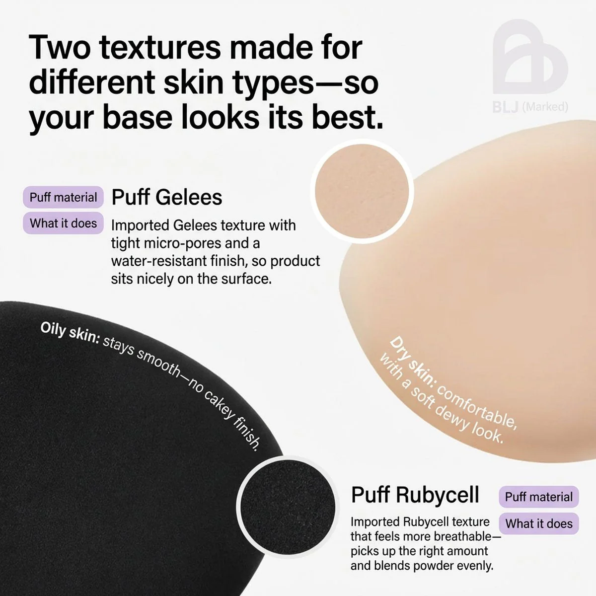 BLJ Oil-Control Powder Puffs for Oily Skin - 2 Pack - Image 2