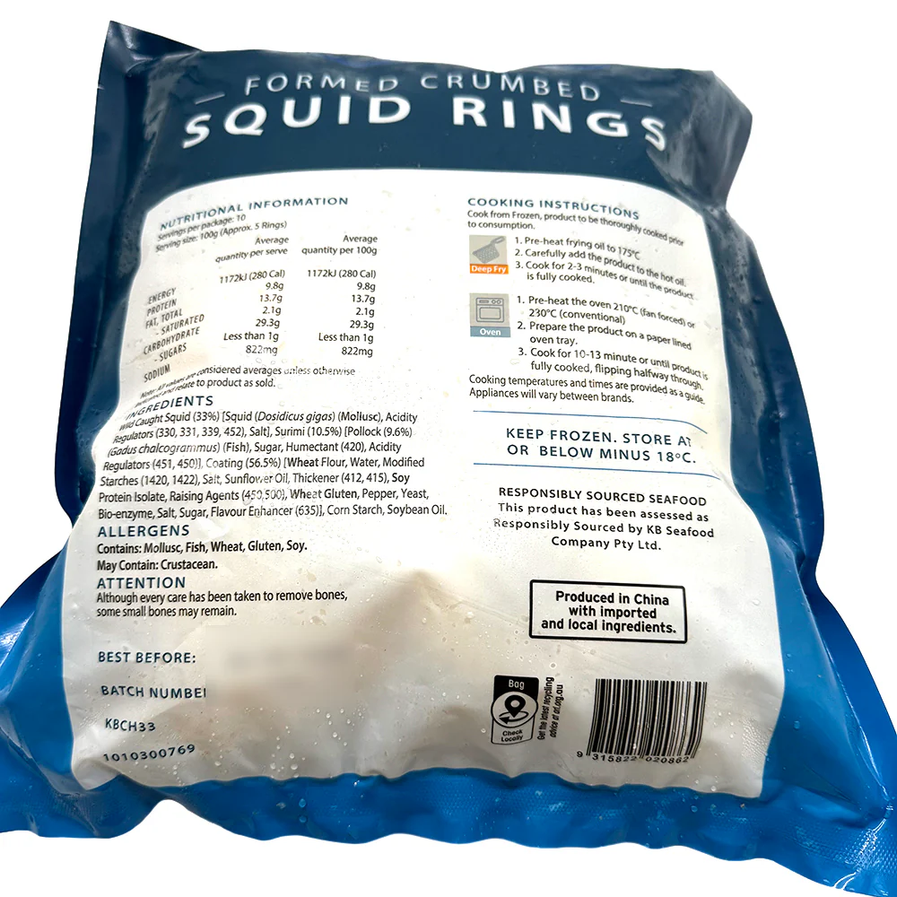 Blue Wave Formed Crumbed Squid Rings - 1kg - Image 3