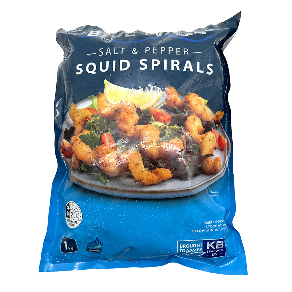 Blue Wave Salt & Pepper Squid Spirals - 1kg