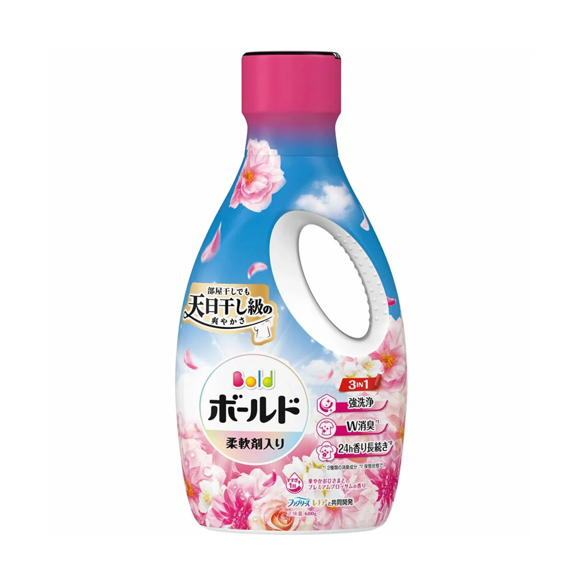 Bold 3-in-1 Liquid Laundry Detergent with Fabric Softener, Sweet Floral Scent 680g