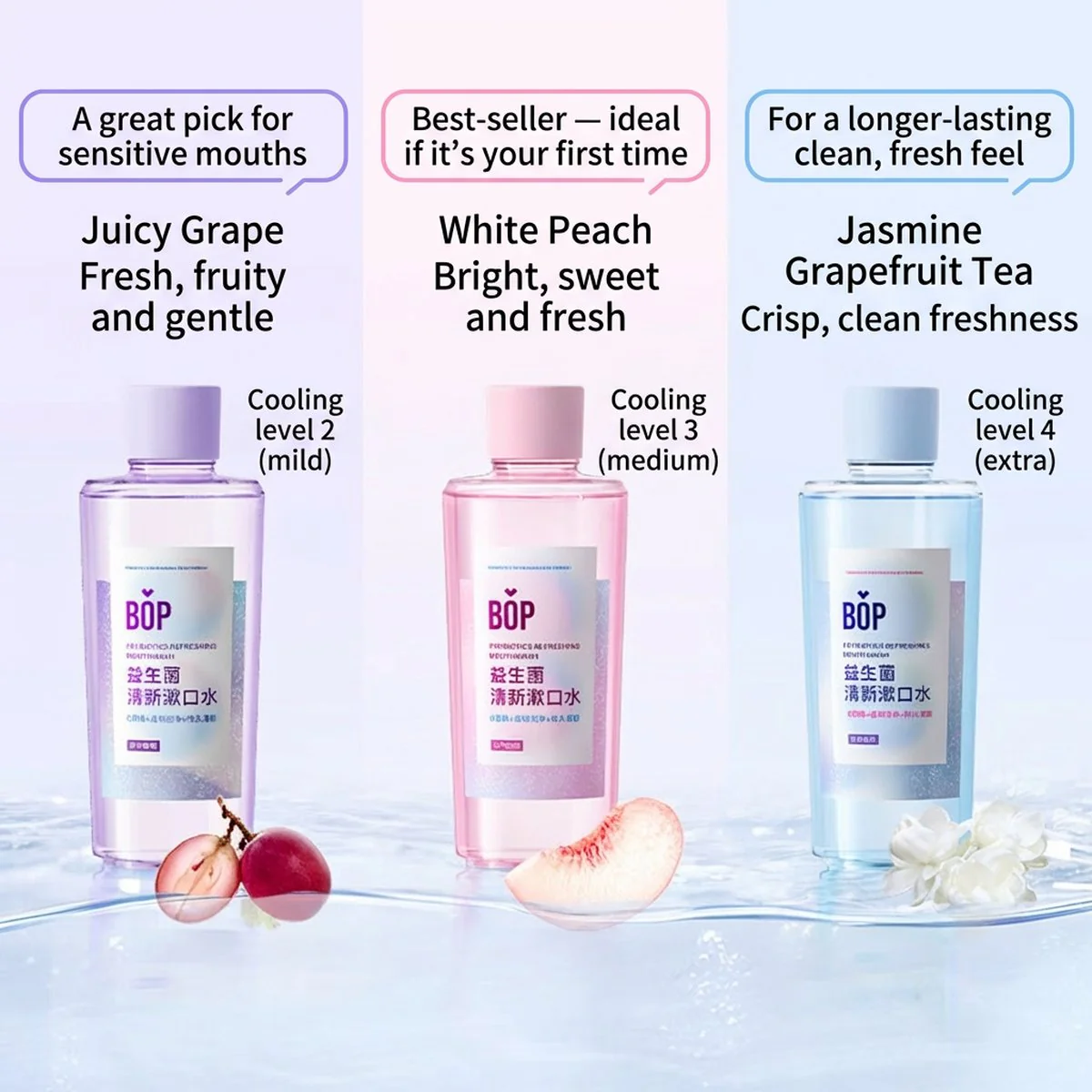 BOP Probiotic Mouthwash Peach Flavor - 500ml - Image 4