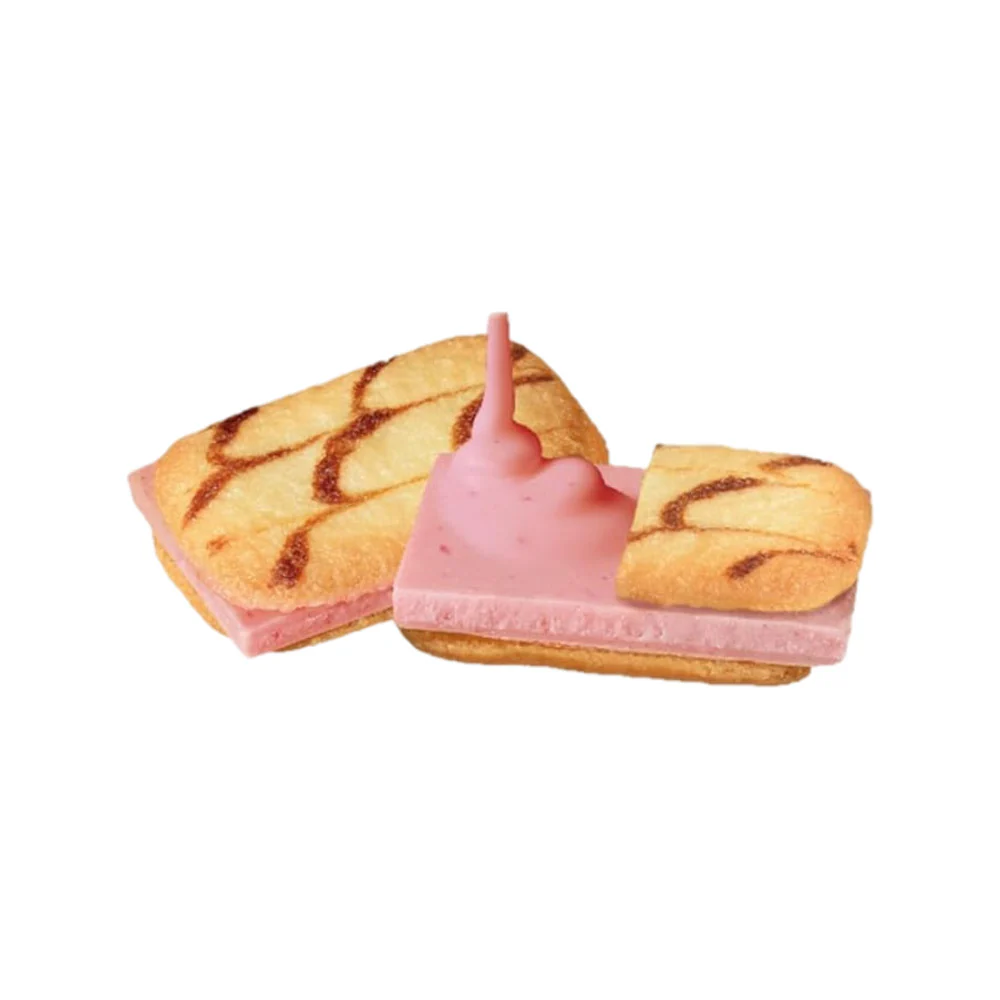 Bourbon Chocolat Blanchul Strawberry Sandwich Cookies 40g (9 Pieces) - Japanese Chocolate-Covered Biscuits - Image 2