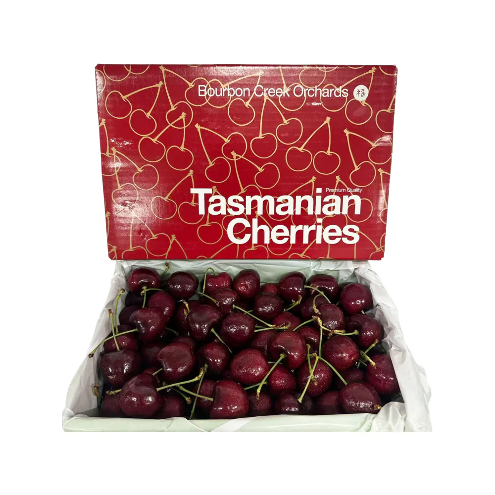 Bourbon Creek Orchards Tasmanian Lapin Cherries Gift Box 32mm+ 2kg