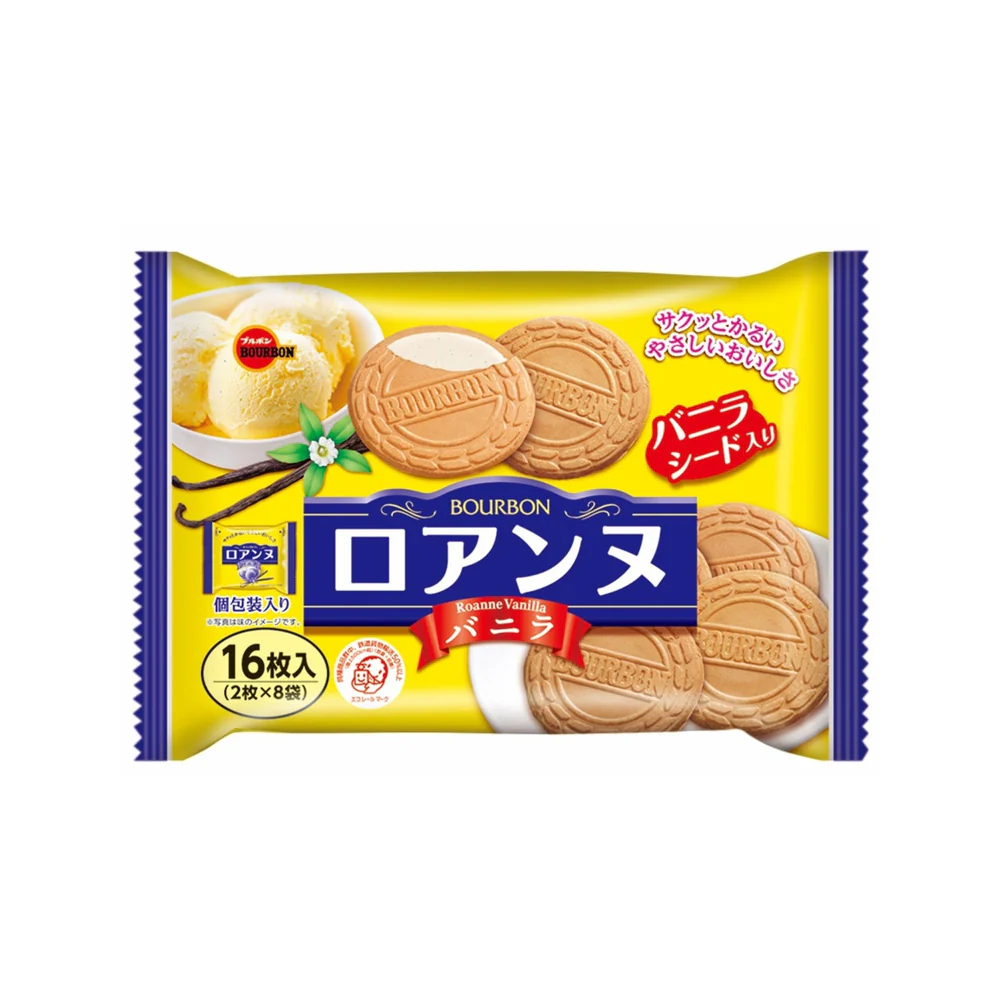 Bourbon Vanilla Cream Sandwich Biscuits - 16 Pieces, 149g