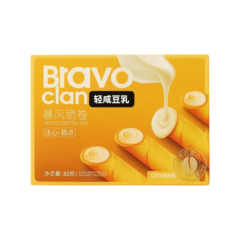 Bravo Clan Crispy Wafer Rolls – Lightly Salted Soy Milk 80g