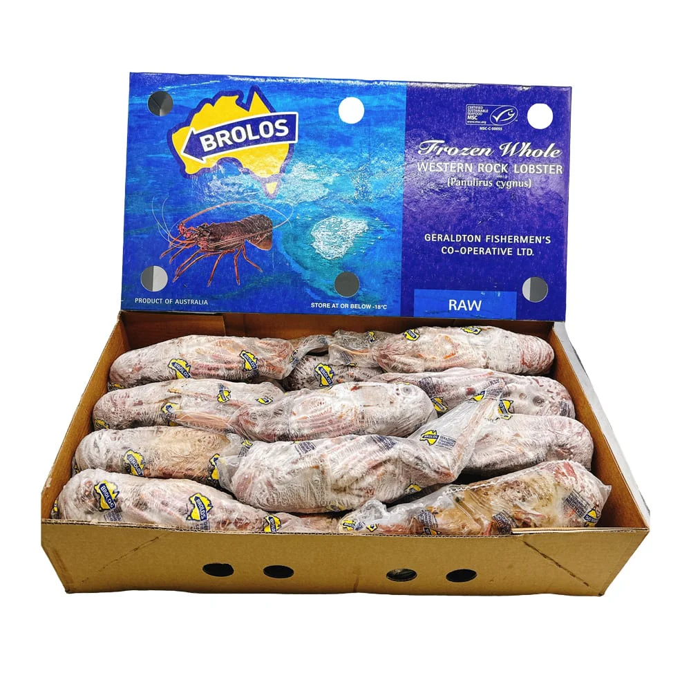 Brolos Frozen Whole Western Rock Lobster - 10kg Box (22-23 Pieces) - Image 3