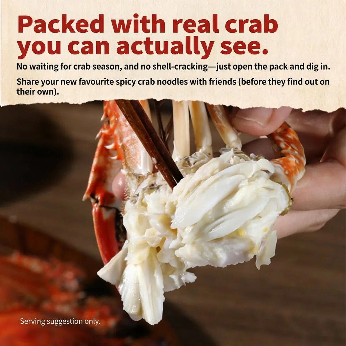 Budeng Crab Chengdu-Style Spicy Crab Tossed Noodles 197.5g - Mala Dry Noodle Kit - Image 4