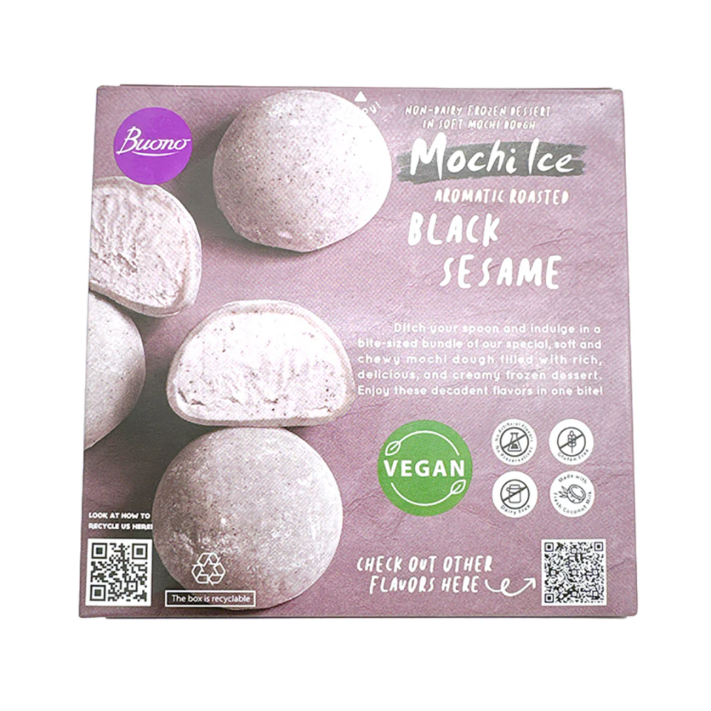 Buono Mochi Ice Cream Black Sesame Flavor 6pcs 156g - Image 2