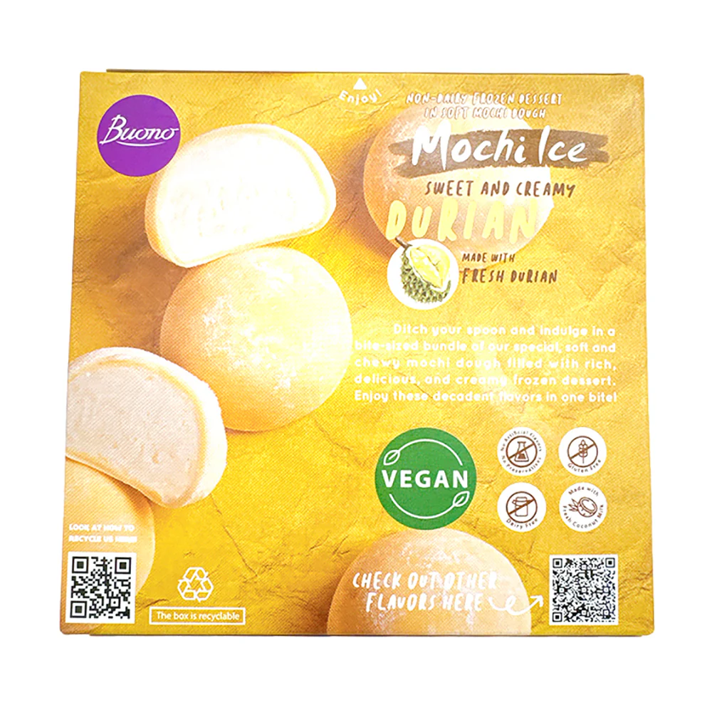 Buono Mochi Ice Cream Durian Flavor 6pcs 156g - Image 2