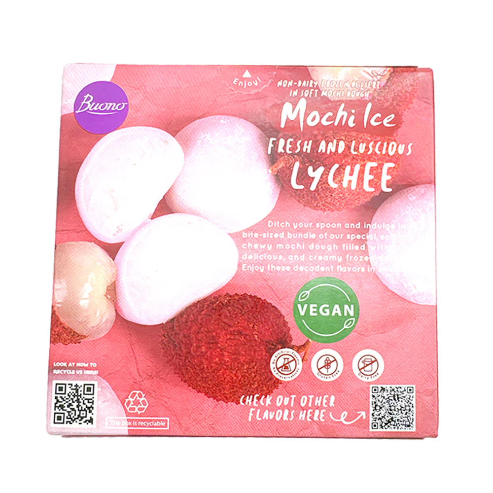 Buono Mochi Ice Cream Lychee Flavor 6pcs 156g - Image 4