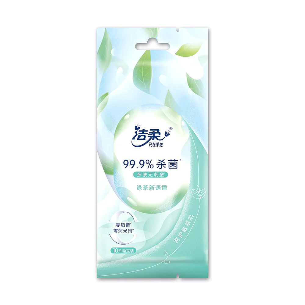 C&S Antibacterial Wet Wipes with Green Tea Scent - 10 Pieces