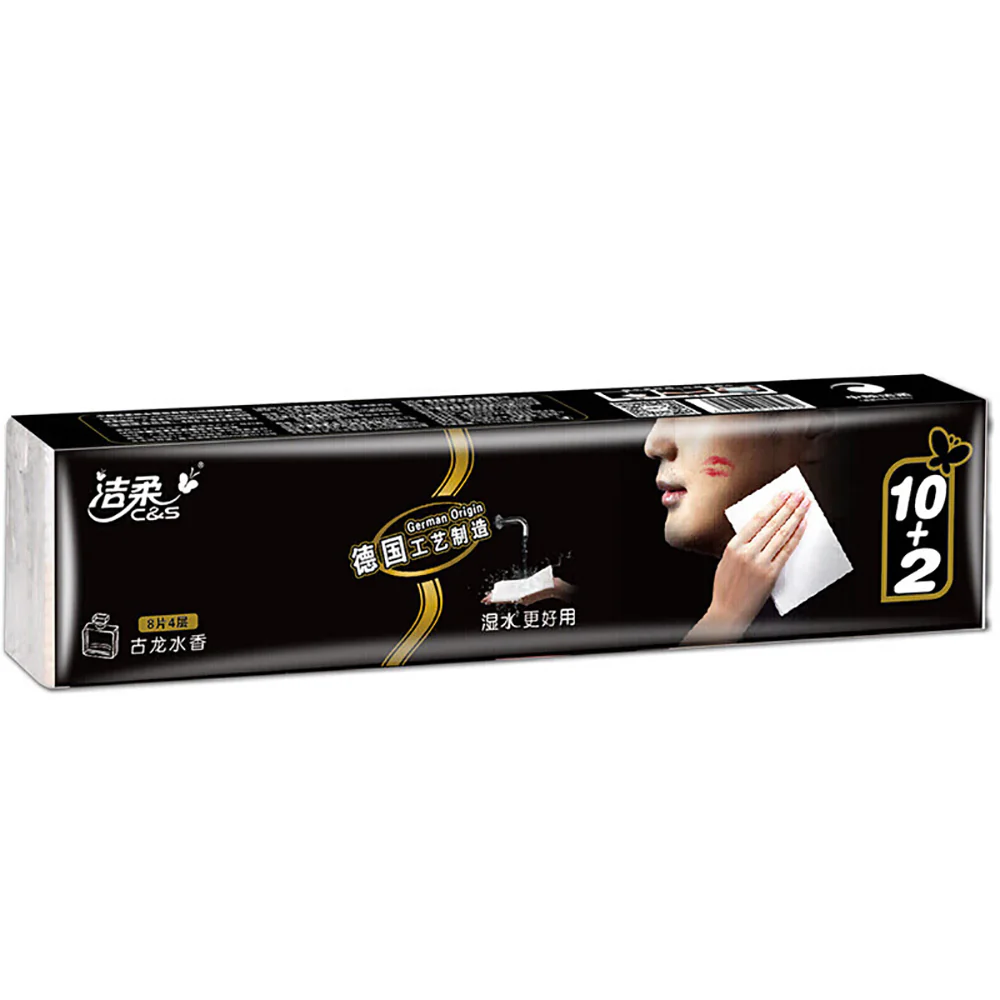C&S Classic Handkerchief Tissue with Cologne Scent - 4 Ply, 8 Sheets x 12 Packs - Image 3