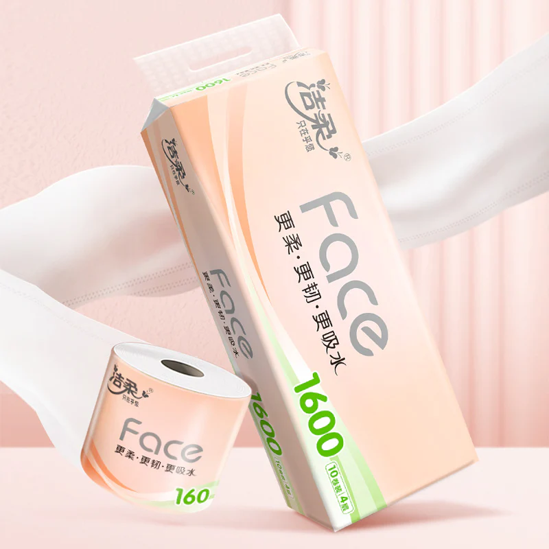 C&S Face Pink Thickened 4-Ply Toilet Paper - 160g x 10 Rolls - Image 2