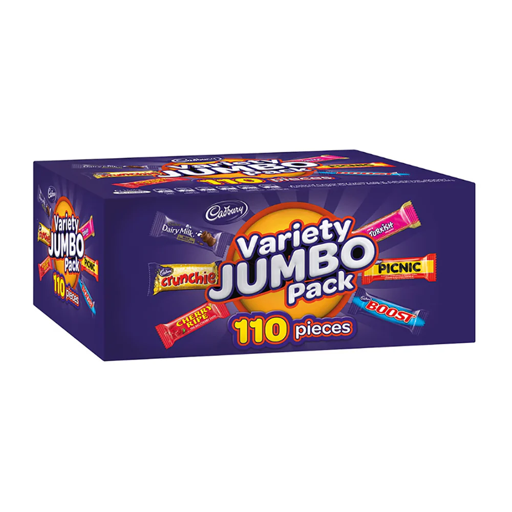 Cadbury Variety Jumbo Pack Chocolate Snacks - 110 Pieces, 1.56kg