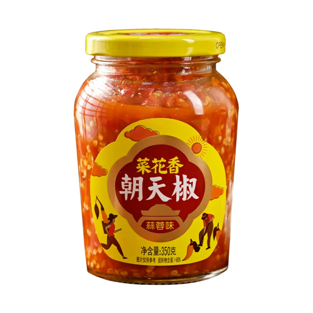 Caihuaxiang Facing Heaven Chilli with Garlic 350g - Chopped Garlic Chilli Sauce