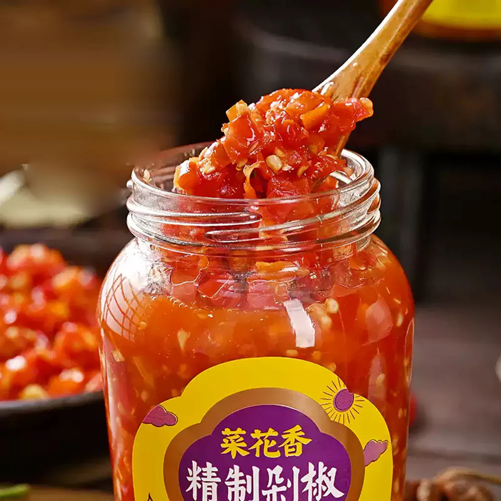 Caihuaxiang Premium Minced Chili with Garlic - 350g - Image 2