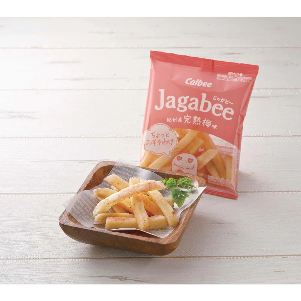 Calbee Jagabee Kishu Plum Flavoured Potato Sticks 75g - Image 2