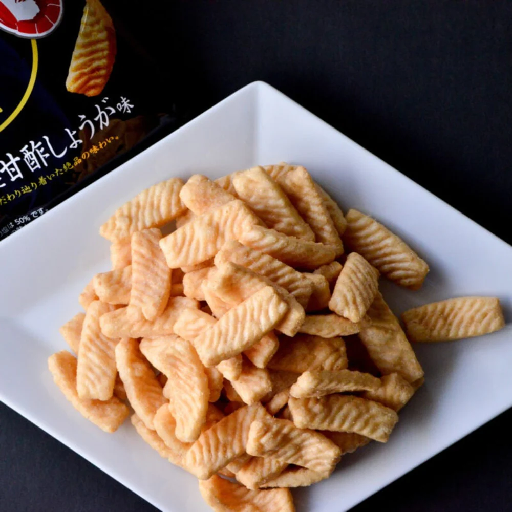 Calbee Kappa Ebisen Shrimp Chips – Goto Islands Sea Salt & Sweet Pickled Ginger Flavour 60g - Japanese Prawn Crackers Snack - Image 2