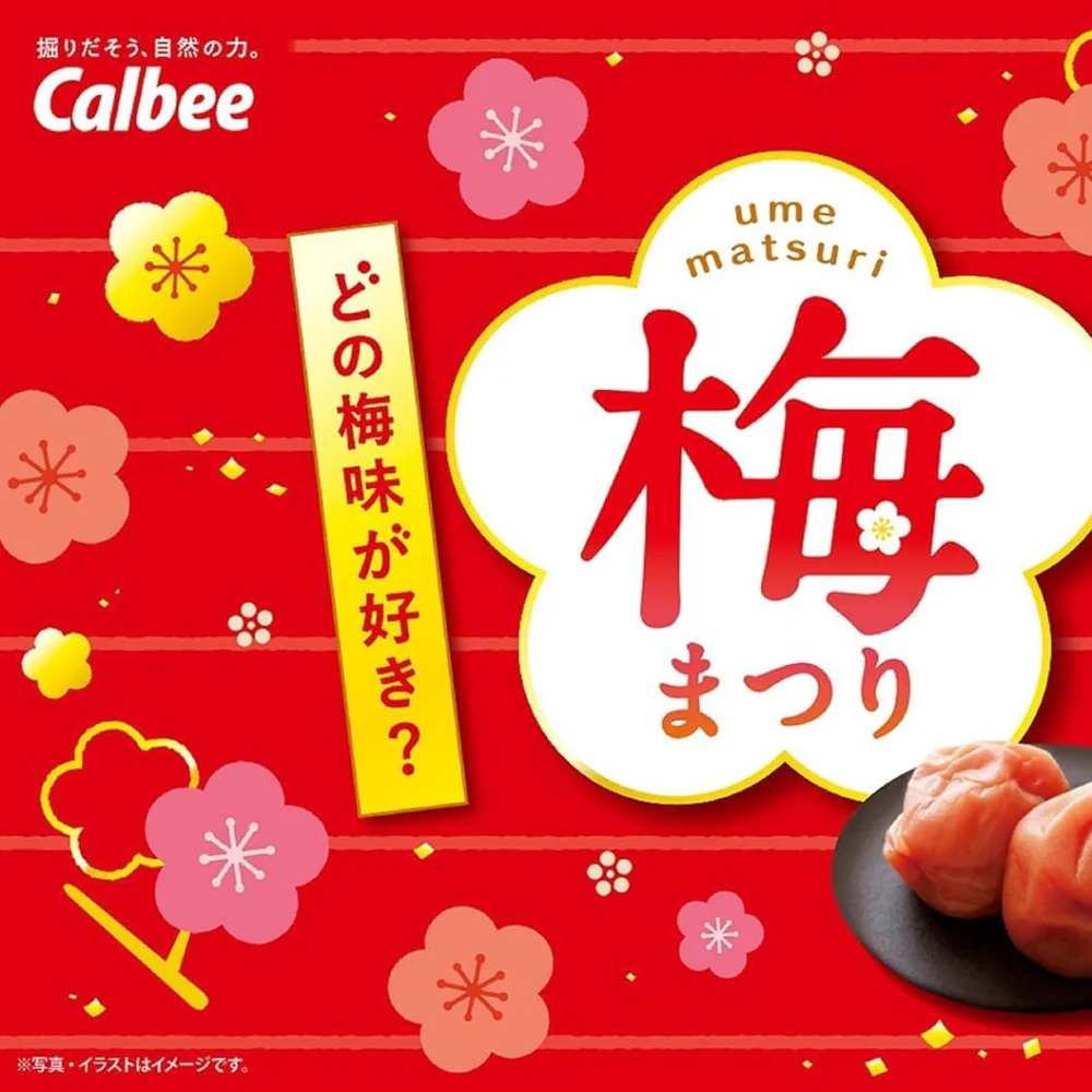 Calbee Kata-Age Potato Chips - Ume (Pickled Plum) Flavor 60g – Extra Crunchy Japanese Kettle-Cooked Snack - Image 2