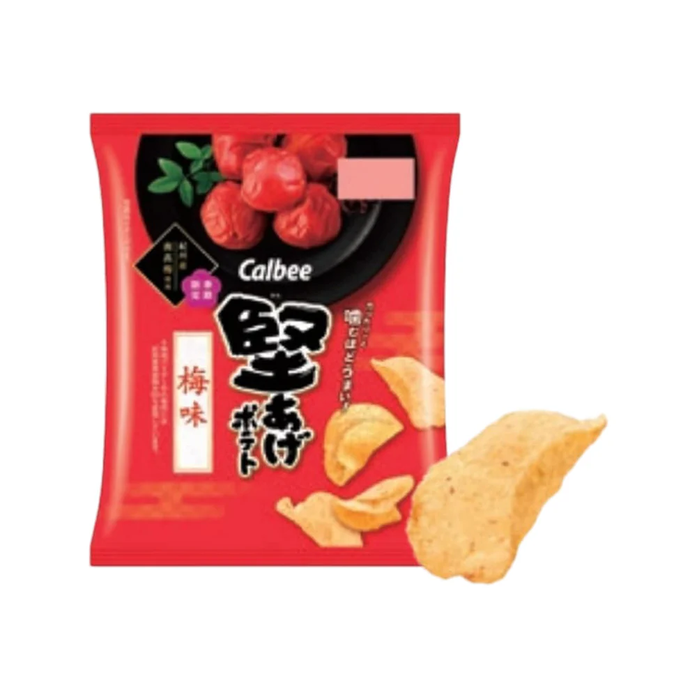 Calbee Kata-Age Potato Chips - Ume (Pickled Plum) Flavor 60g – Extra Crunchy Japanese Kettle-Cooked Snack - Image 3