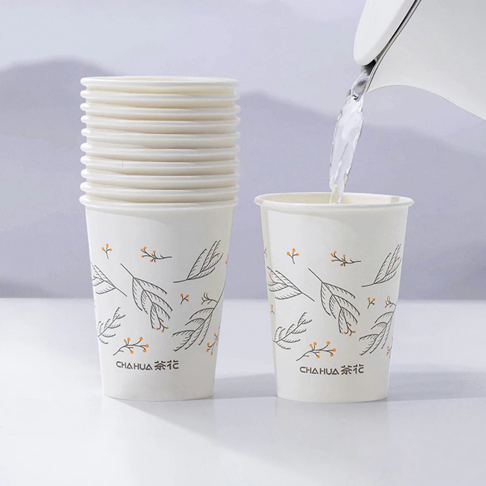 Camellia Medium Size Wax-Free Coated Paper Cups 225ml, Pack of 40 - Image 3