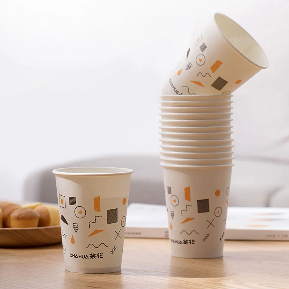 Camellia Medium Size Wax-Free Coated Paper Cups 225ml, Pack of 50 - Image 3