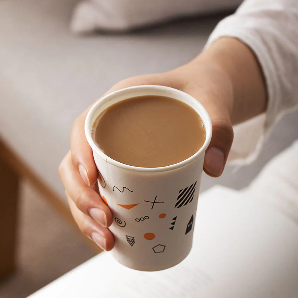 Camellia Medium Size Wax-Free Coated Paper Cups 225ml, Pack of 50 - Image 5