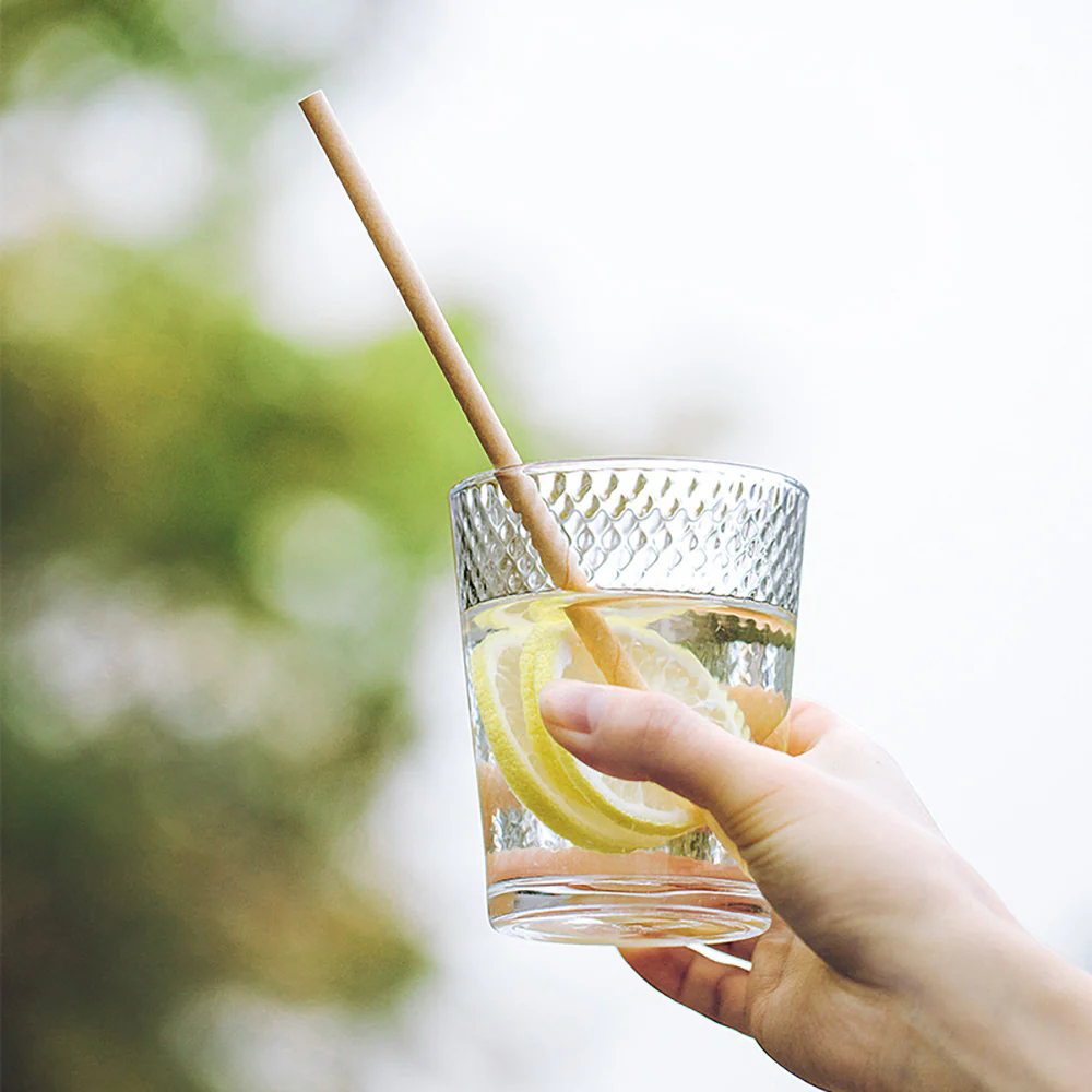 Camellia Natural Colour Paper Straws, Straight, Pack of 50 - Image 2