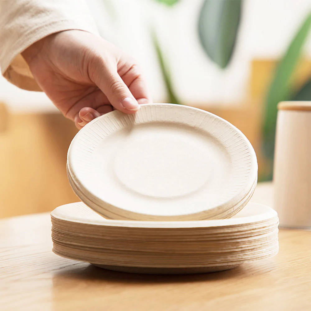 Camellia Natural Colour Round Plates (18cm) - Pack of 8 - Image 2
