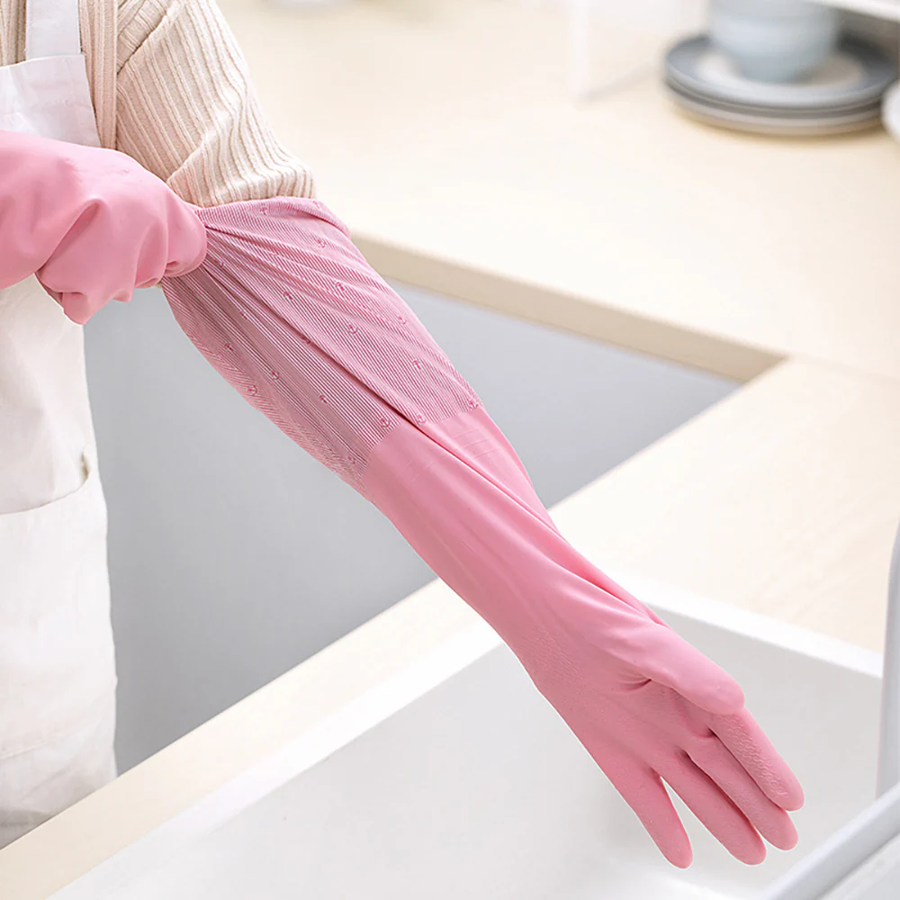 Camellia Thick Fleece Lined Waterproof Gloves - One Size, Random Pink or Blue - Image 4