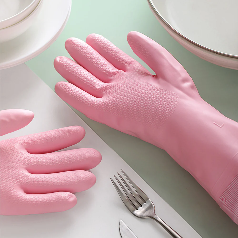 Camellia Thick Fleece Lined Waterproof Gloves - One Size, Random Pink or Blue - Image 5