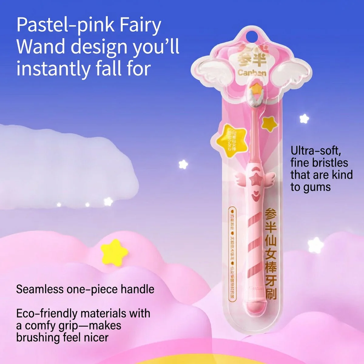 Canban Fairy Wand Toothbrush - Single Pack, Pink - Image 5