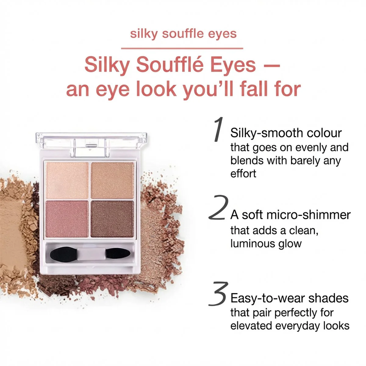 Canmake Silky Souffle Eyes 4-Colour Eyeshadow Palette (Assorted Shades) - Image 2