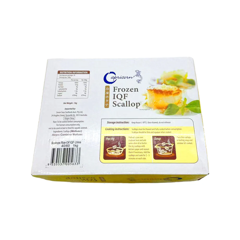 Capricorn Frozen IQF Scallops 30-40 - 1kg - Image 2