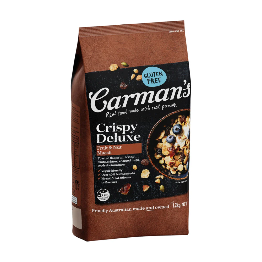 Carman's Crispy Deluxe Fruit & Nut Gluten-Free Muesli - 1.2kg - Image 2